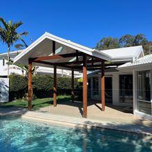 Poolside pergola, view 2